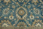 8x10 Light Blue and Ivory Turkish Oushak Rug