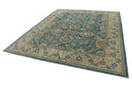 8x10 Light Blue and Ivory Turkish Oushak Rug