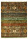 5x7 Gray and Multicolor Tribal Rug