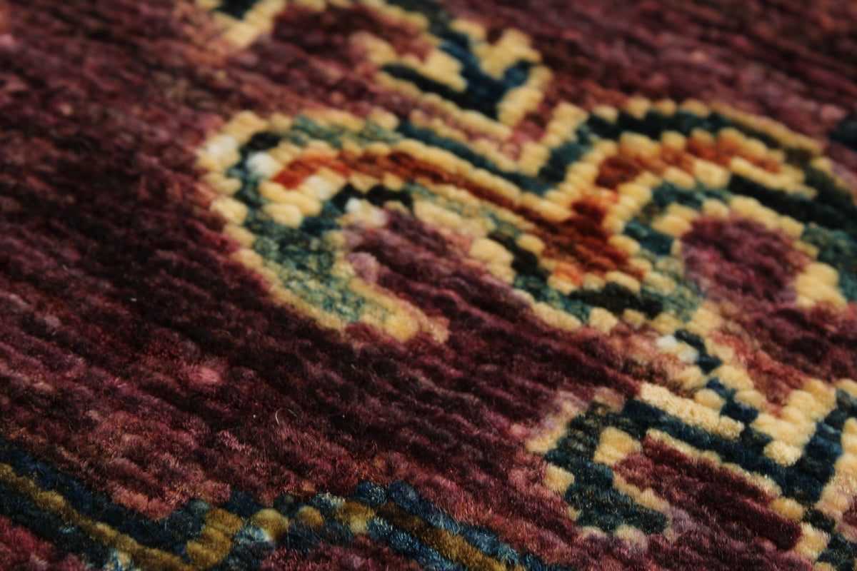 3x13 Purple and Ivory Kazak Tribal Runner