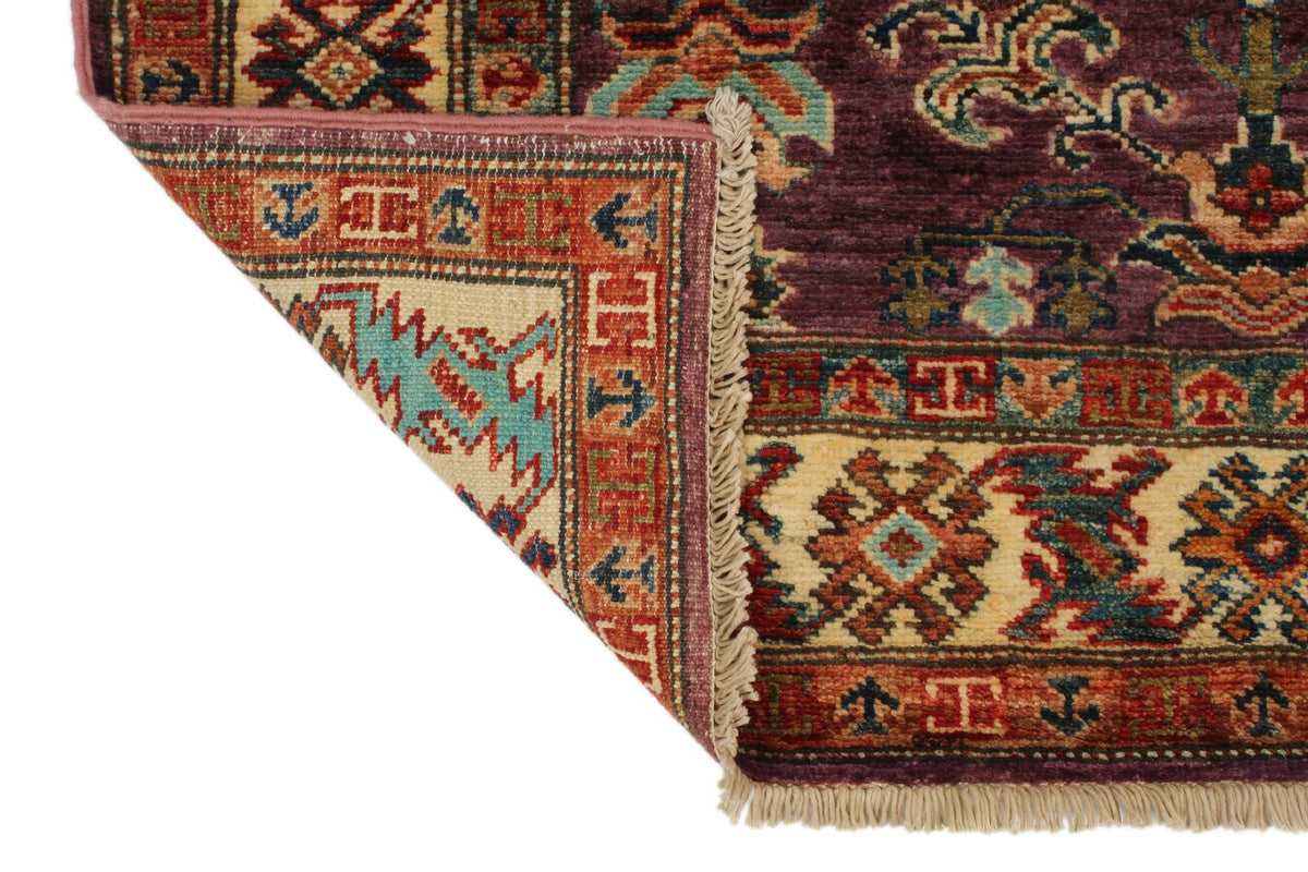 3x13 Purple and Ivory Kazak Tribal Runner