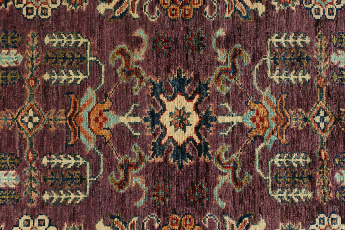 3x13 Purple and Ivory Kazak Tribal Runner
