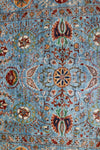 6x8 Blue and Multicolor Turkish Tribal Rug