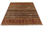5x7 Red and Multicolor Tribal Rug
