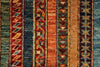 5x7 Blue and Multicolor Turkish Tribal Rug