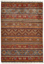 6x6 Red and Multicolor Tribal Rug