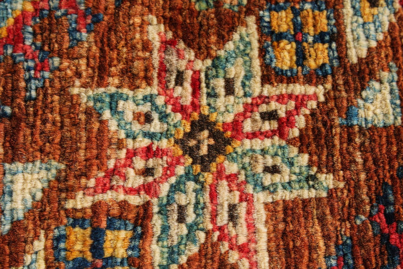 6x6 Red and Multicolor Tribal Rug