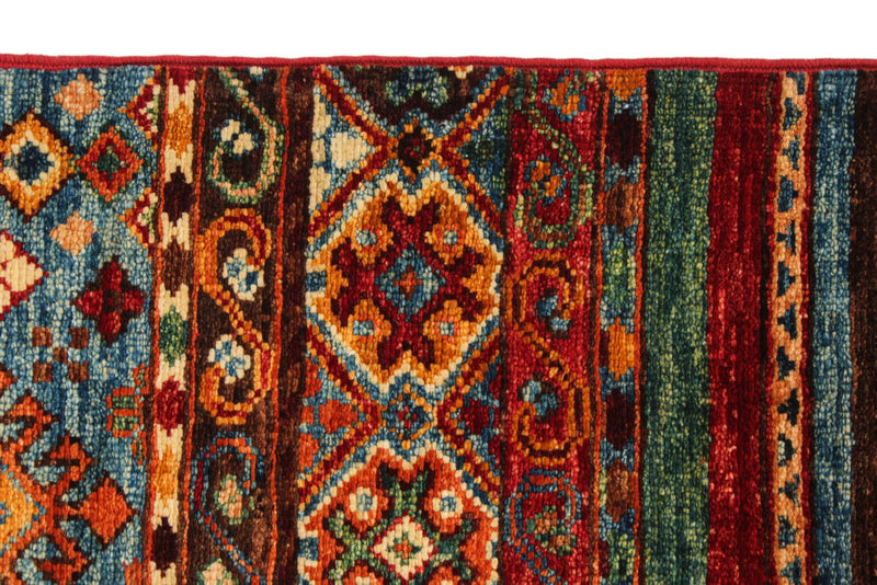 5x7 Red and Multicolor Tribal Rug