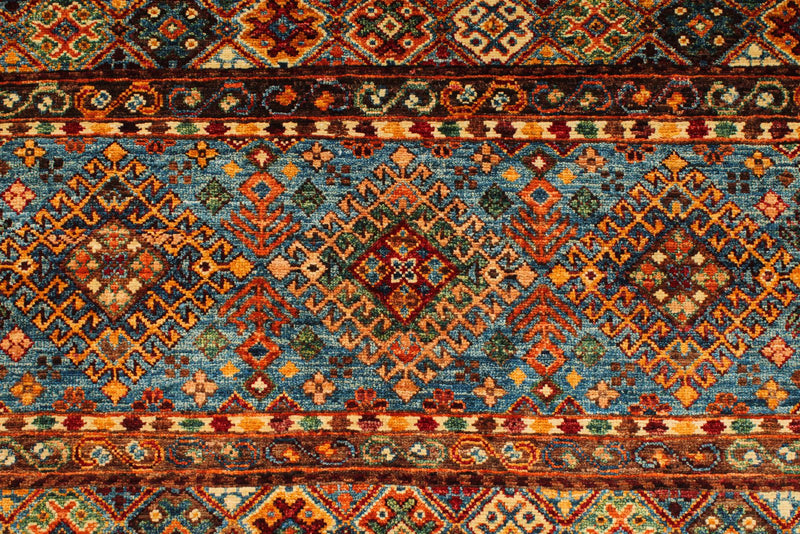 5x7 Red and Multicolor Tribal Rug