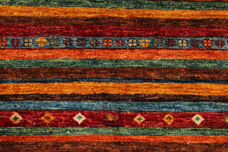 5x7 Red and Multicolor Tribal Rug
