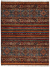 5x7 Red and Multicolor Tribal Rug
