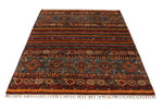 5x7 Red and Multicolor Tribal Rug