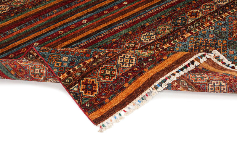 5x7 Red and Multicolor Tribal Rug