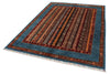 6x8 Multicolor and Blue Turkish Tribal Rug