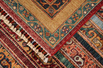 6x8 Multicolor and Red Turkish Tribal Rug