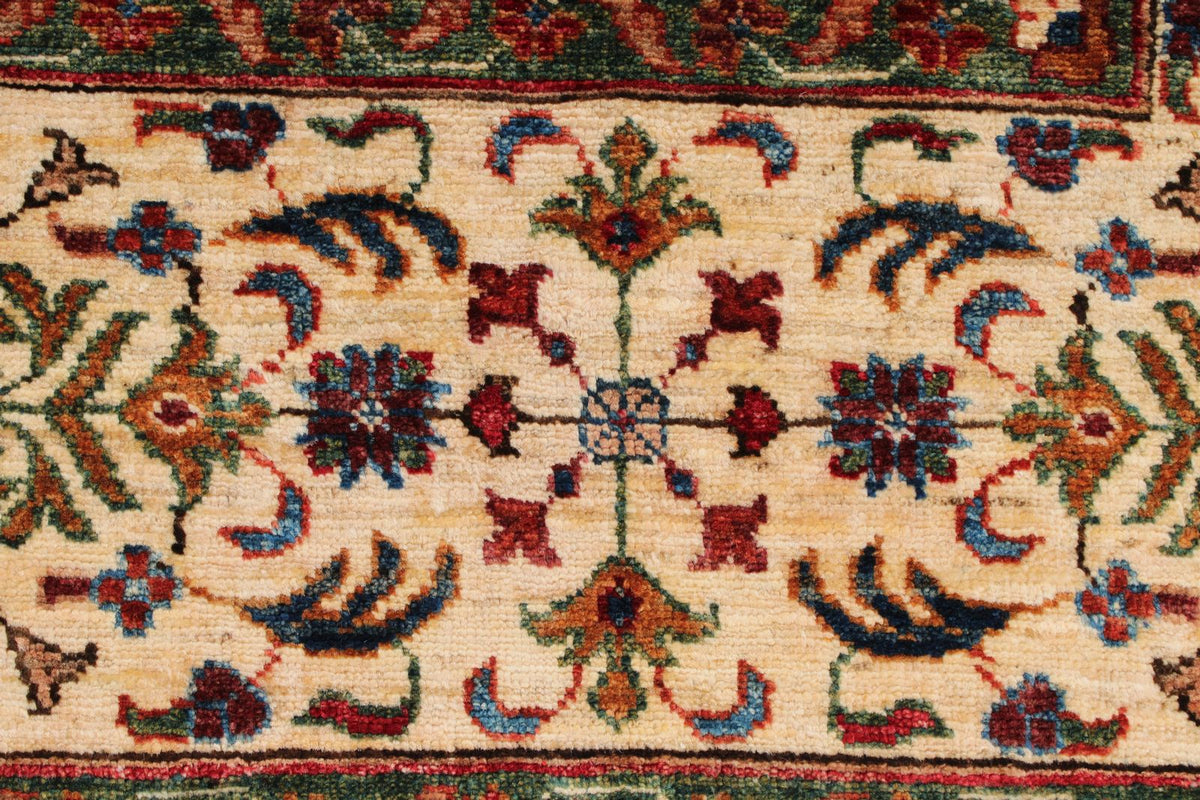 7x10 Red and Ivory Turkish Tribal Rug