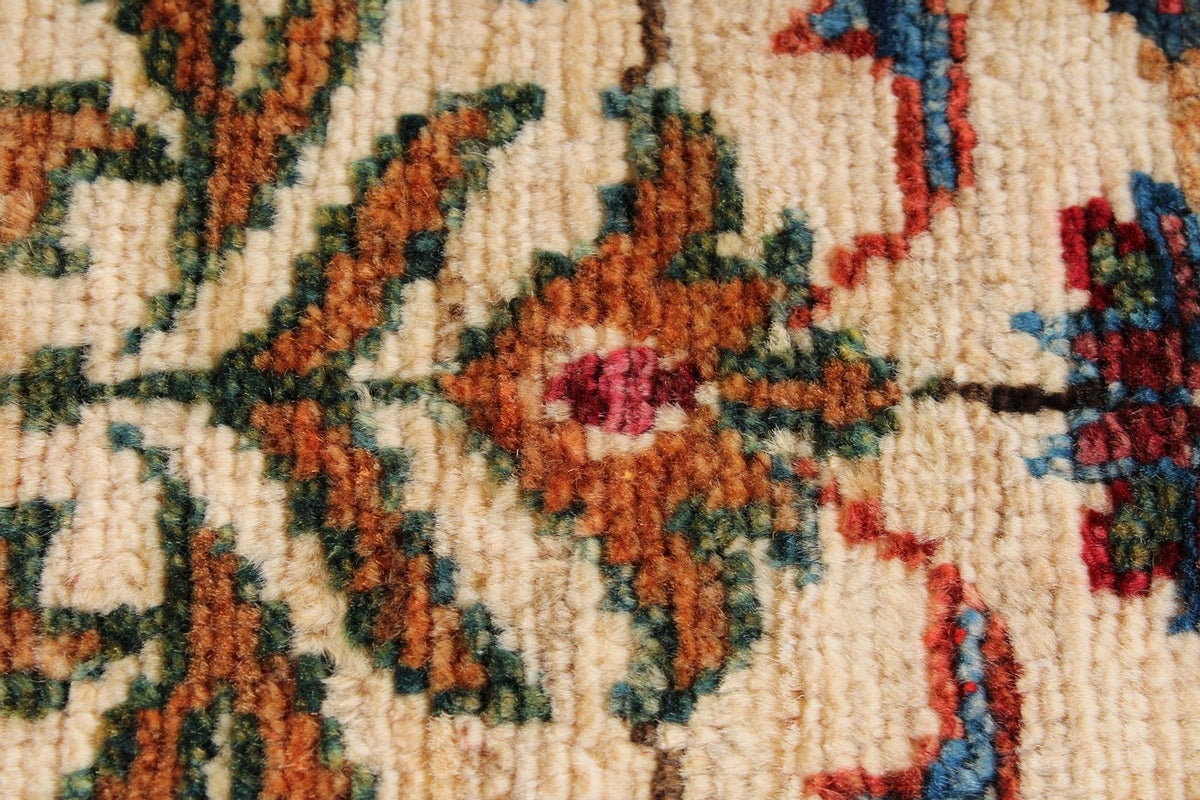 7x10 Red and Ivory Turkish Tribal Rug
