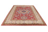 7x10 Red and Ivory Turkish Tribal Rug