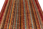 6x8 Multicolor and Red Turkish Tribal Rug