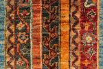 6x8 Multicolor and Red Turkish Tribal Rug