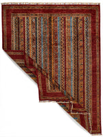 6x8 Multicolor and Red Turkish Tribal Rug