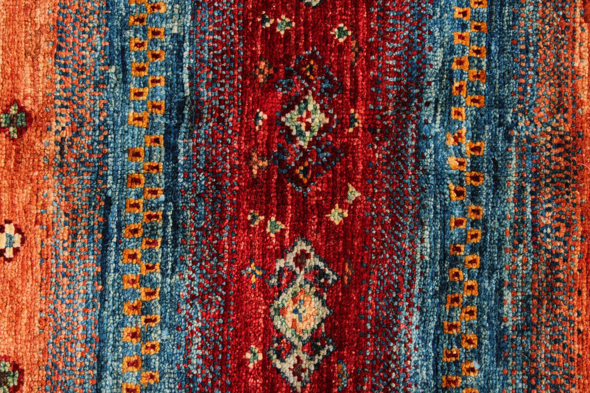 6x8 Multicolor and Red Tribal Rug