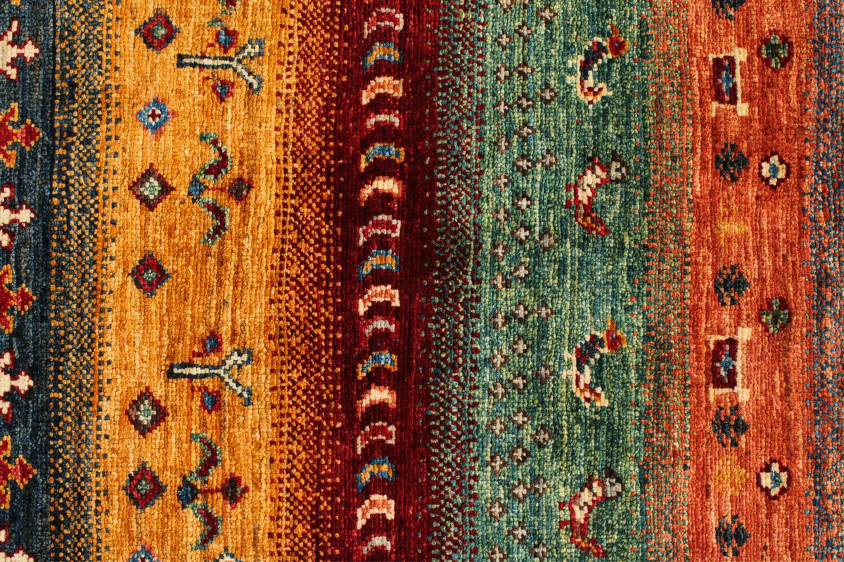 6x8 Multicolor and Red Tribal Rug