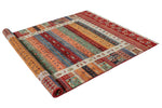 6x8 Multicolor and Red Tribal Rug