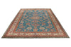 9x12 Light Blue and Ivory Kazak Tribal Rug