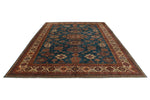 9x12 Light Blue and Ivory Kazak Tribal Rug