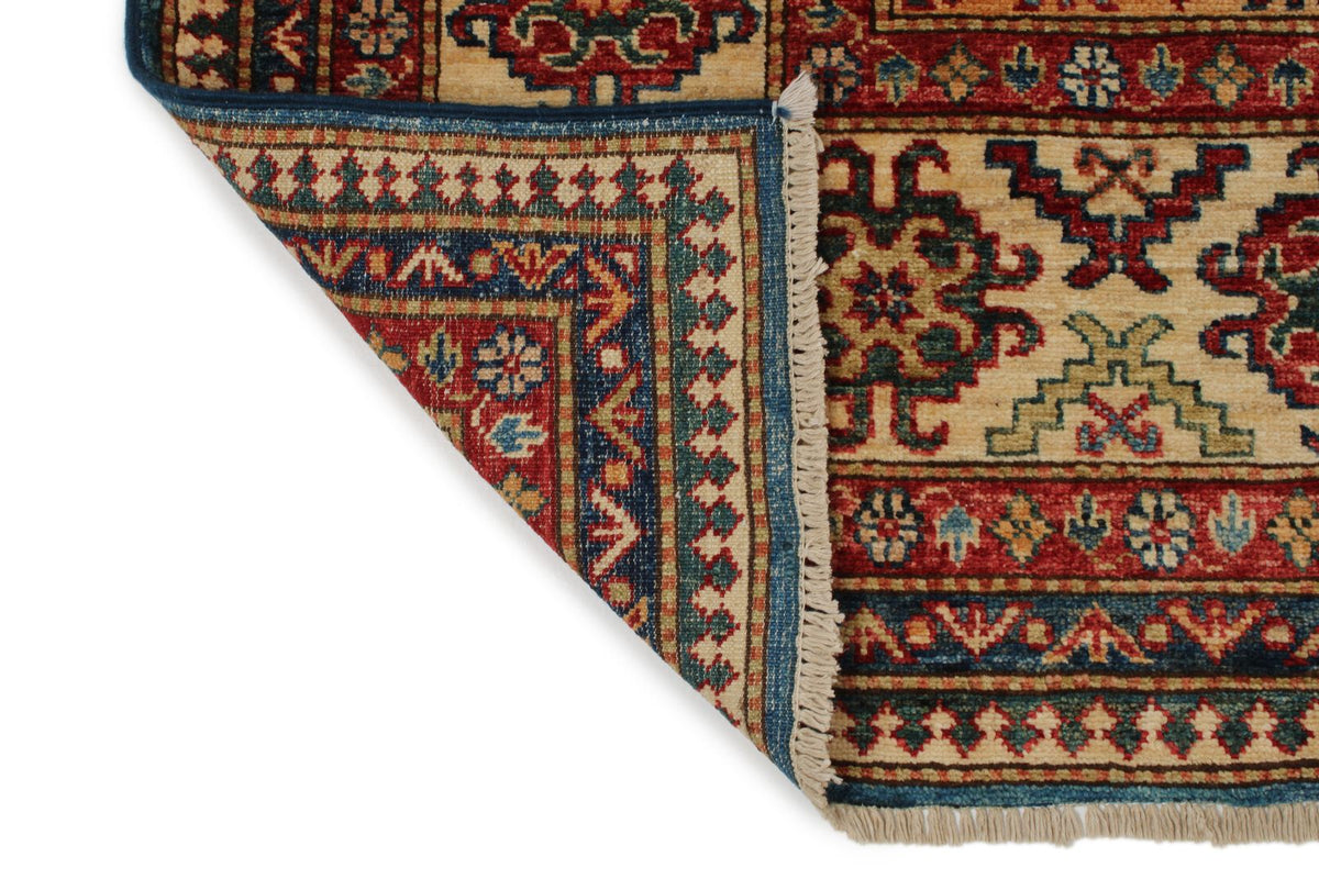 9x12 Light Blue and Ivory Kazak Tribal Rug