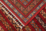 6x8 Multicolor and Red Turkish Tribal Rug