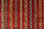 6x8 Multicolor and Red Turkish Tribal Rug