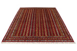 6x8 Multicolor and Red Turkish Tribal Rug