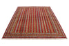 6x8 Multicolor and Red Turkish Tribal Rug