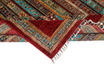 7x9 Multicolor and Red Turkish Tribal Rug