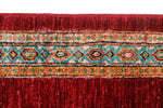 7x9 Multicolor and Red Turkish Tribal Rug