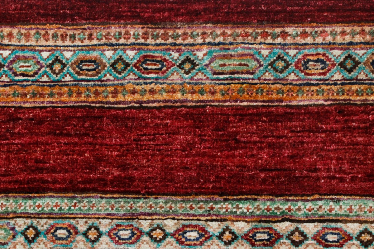 7x9 Multicolor and Red Turkish Tribal Rug