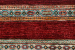 7x9 Multicolor and Red Turkish Tribal Rug