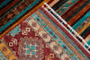 7x10 Multicolor and Red Tribal Rug