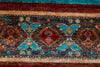 7x10 Multicolor and Red Tribal Rug