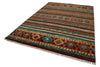 7x10 Multicolor and Red Tribal Rug