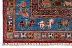 7x10 Red and Blue Anatolian Traditional Rug