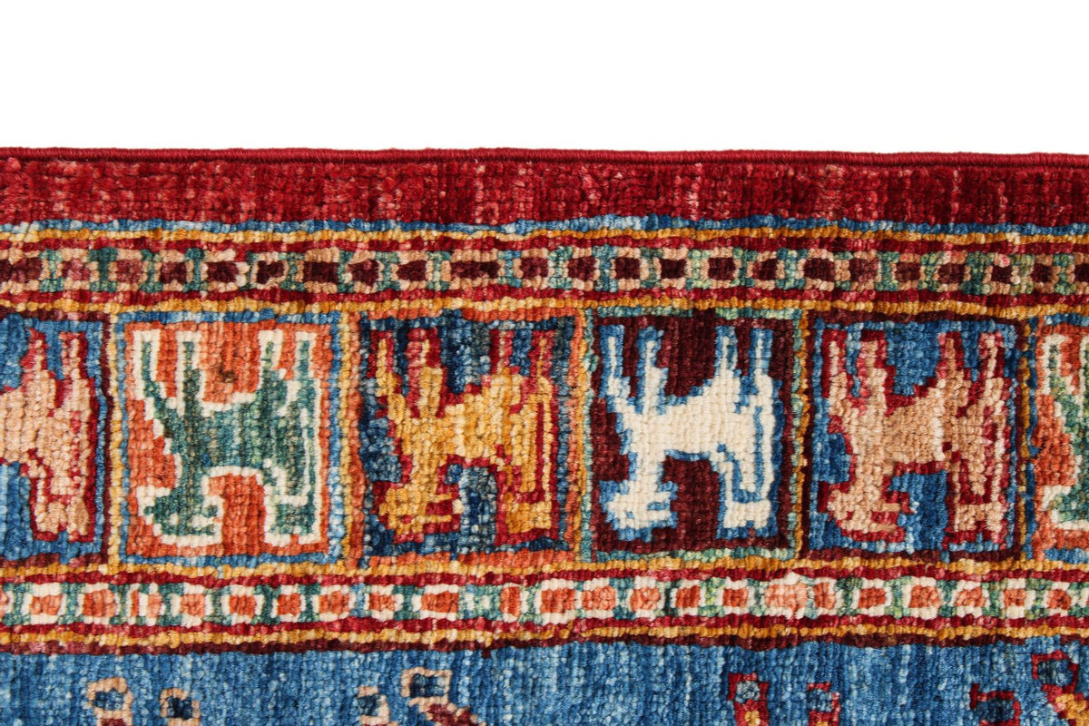 7x10 Red and Blue Anatolian Traditional Rug