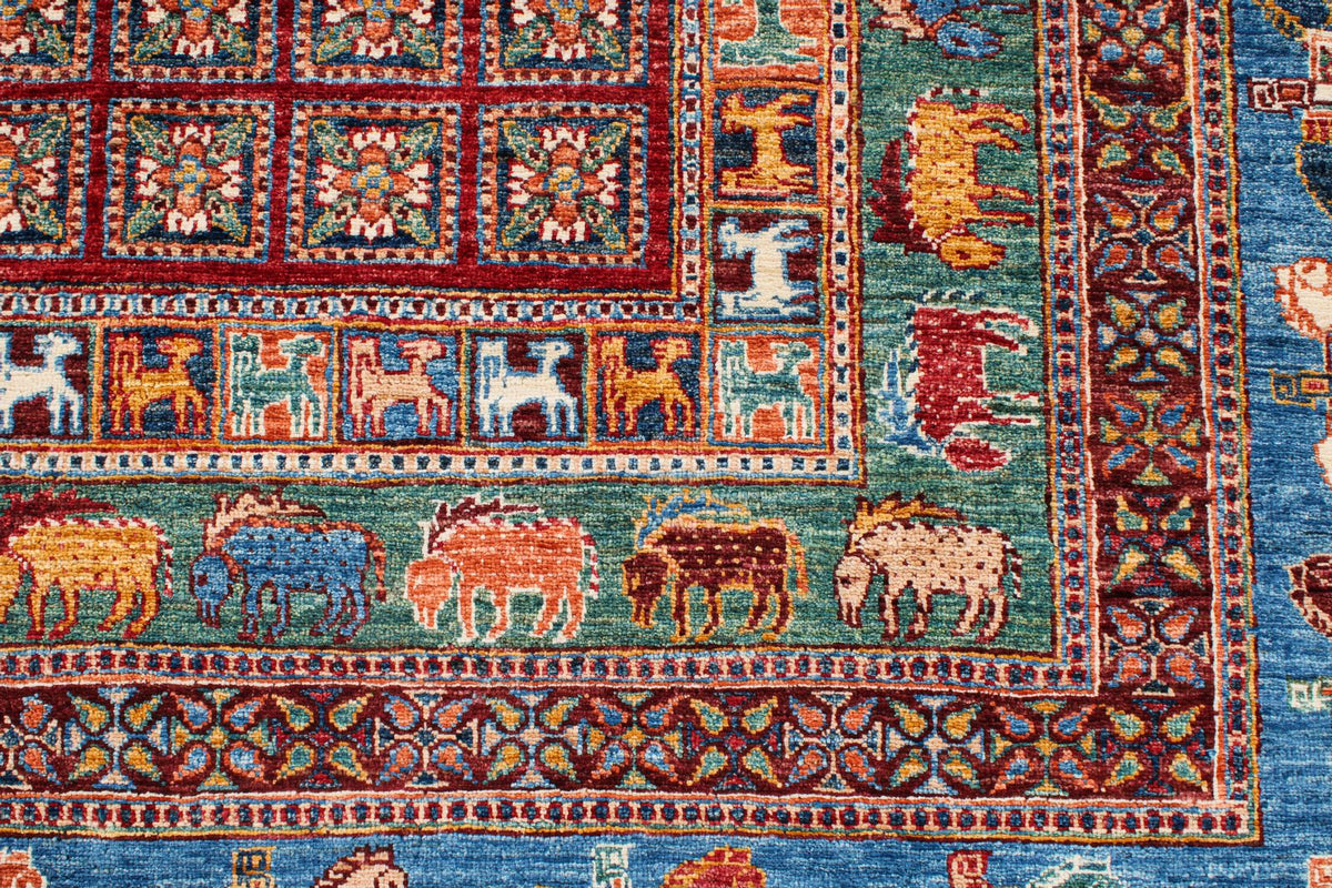 7x10 Red and Blue Anatolian Traditional Rug
