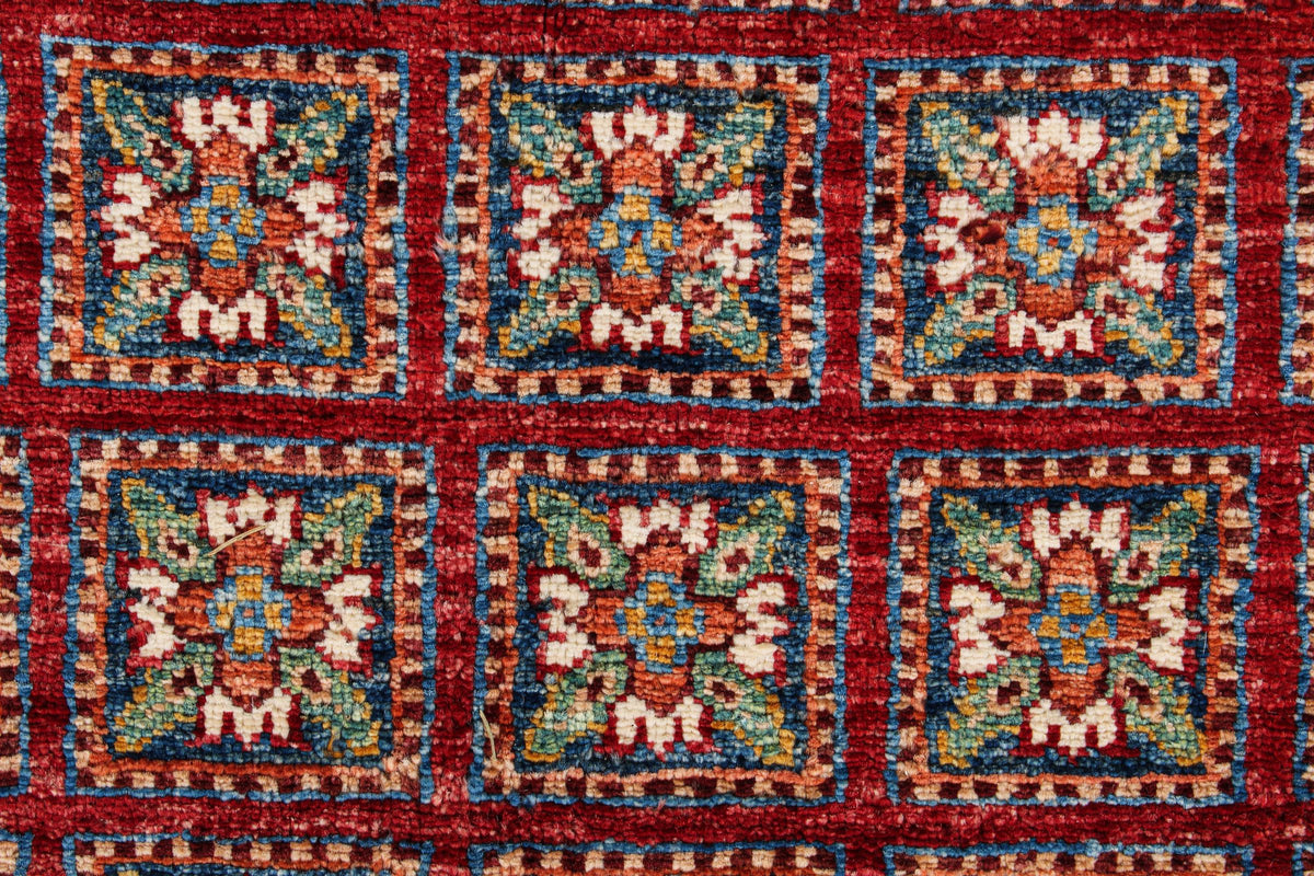 7x10 Red and Blue Anatolian Traditional Rug