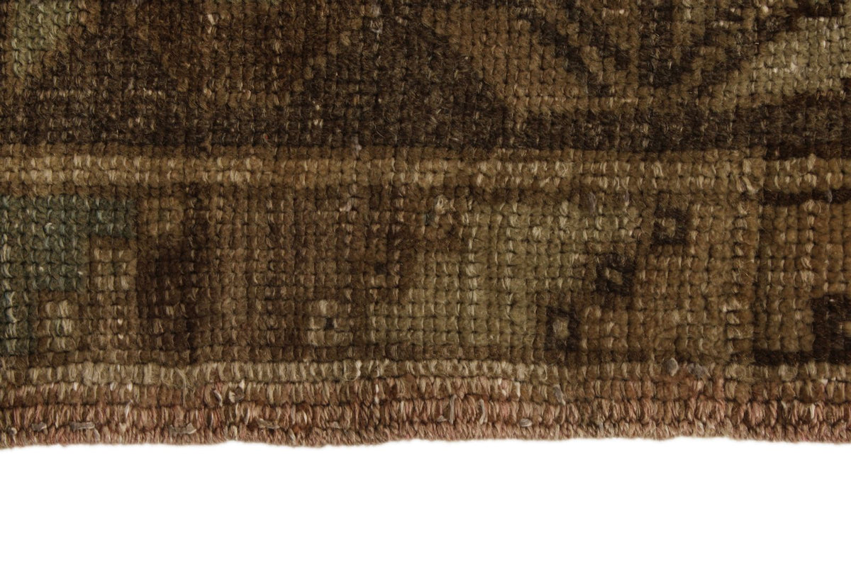 5x12 Ivory and Brown Turkish Tribal Runner