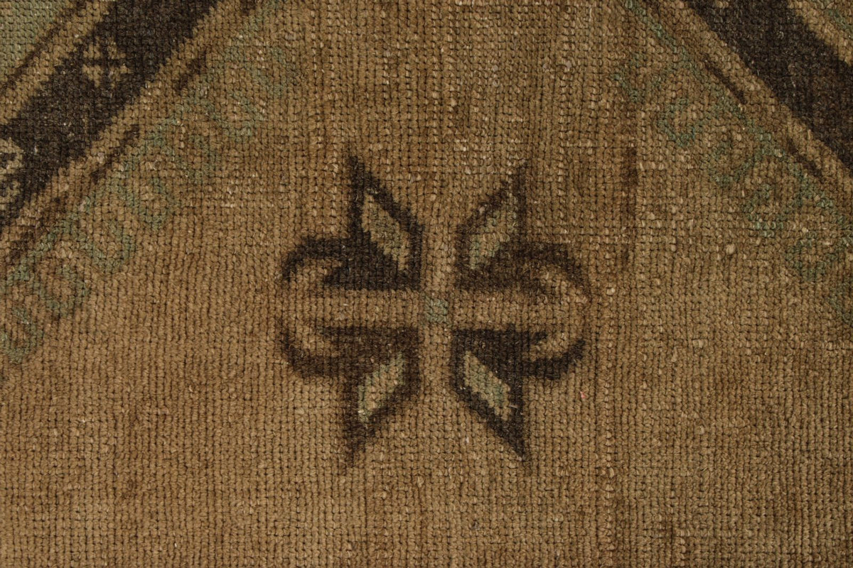 5x12 Ivory and Brown Turkish Tribal Runner