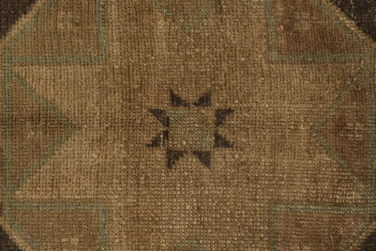 5x12 Ivory and Brown Turkish Tribal Runner