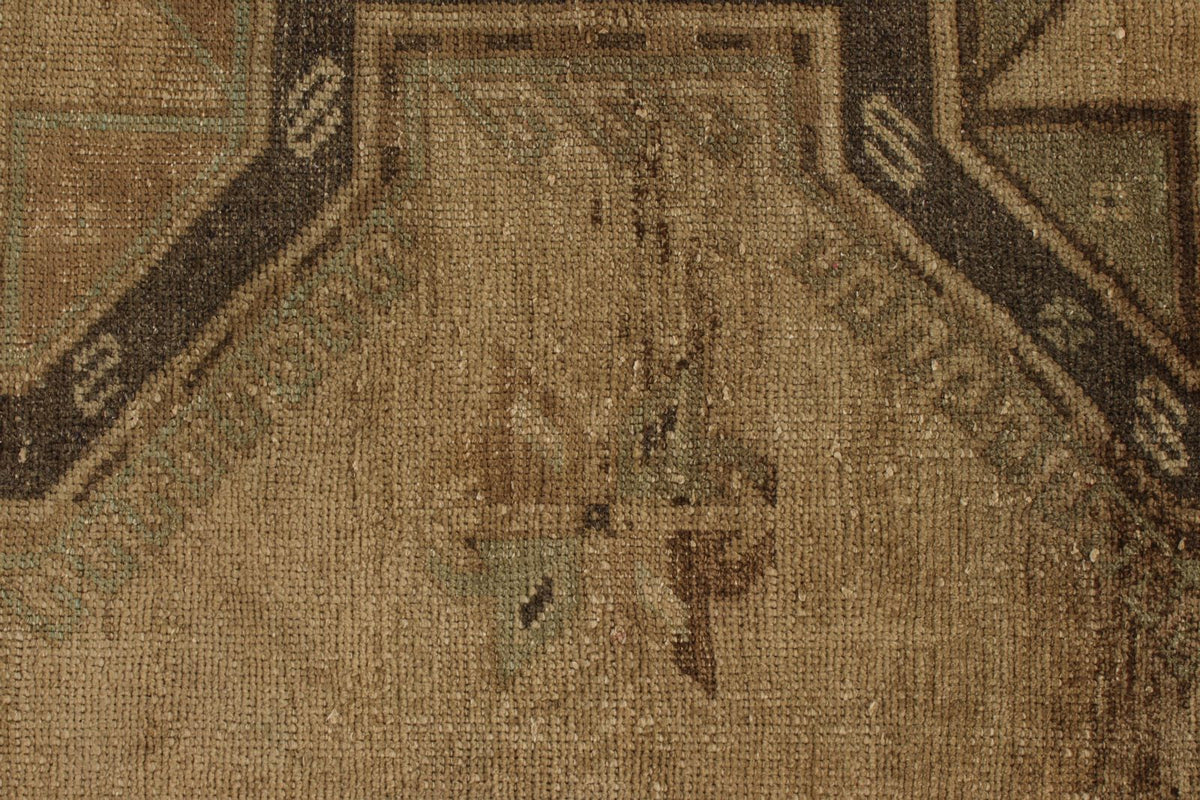 5x12 Ivory and Brown Turkish Tribal Runner